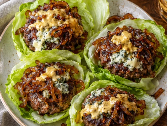 Blue Cheese Lettuce Wrap Burgers