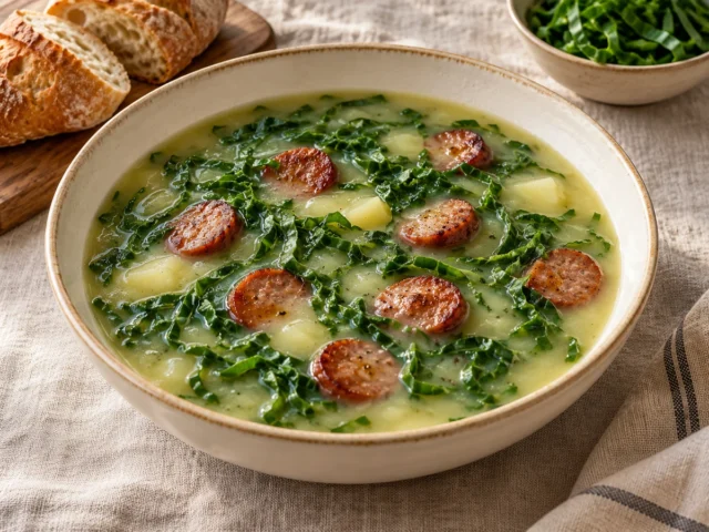 Caldo Verde with Turkey Sausage