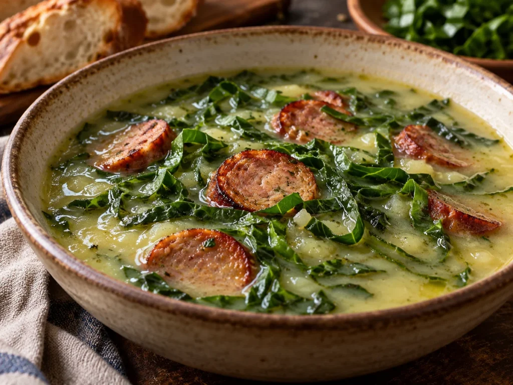 Caldo Verde with Turkey Sausage