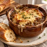 Caramelized Onion Soup with Gruyere Toasts