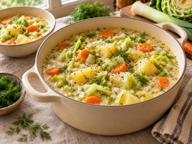 Creamy Cabbage Potato Soup with Dill