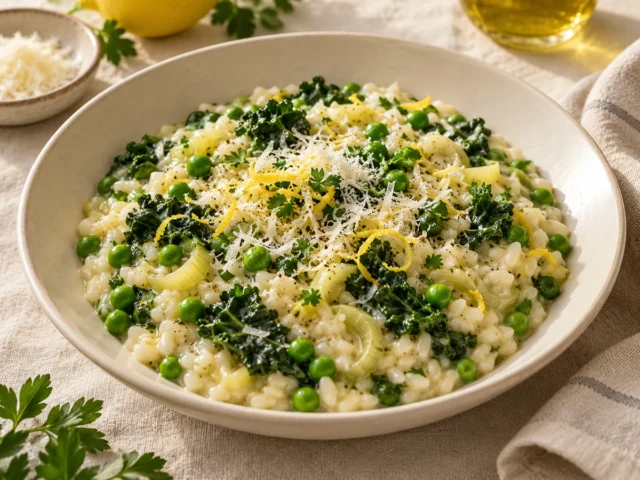 Creamy Leek and Kale Risotto