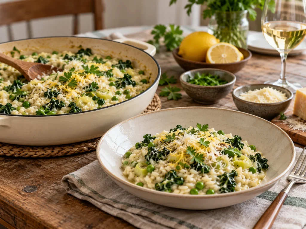 Creamy Leek and Kale Risotto