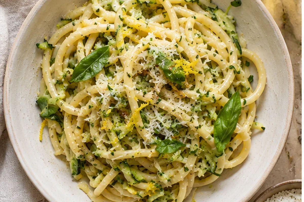 Creamy Lemon Zucchini Bucatini