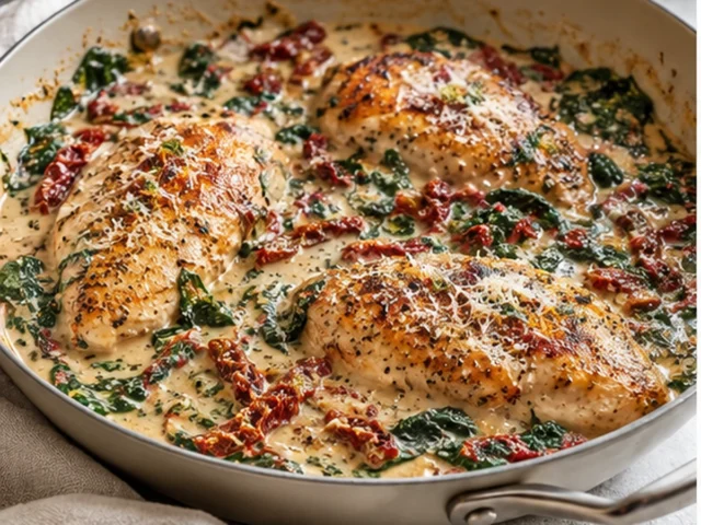 Creamy Sun-Dried Tomato Chicken with Spinach