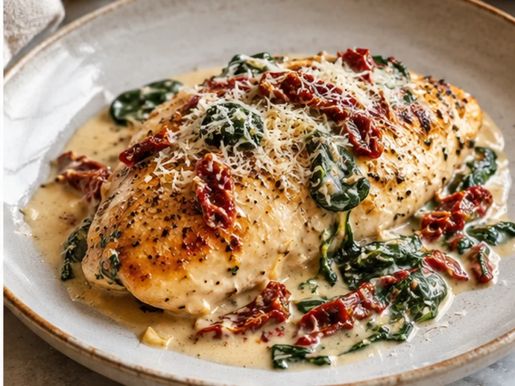 Creamy Sun-Dried Tomato Chicken with Spinach