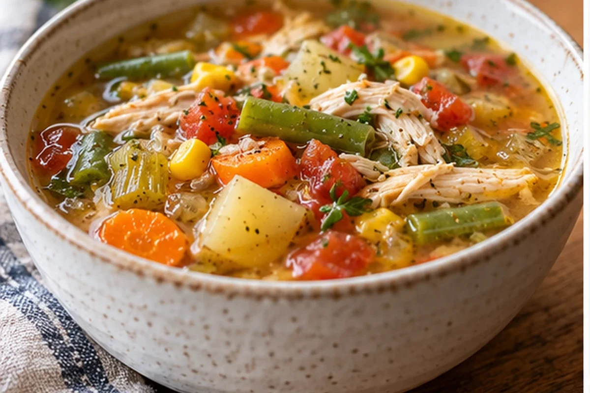 Crockpot Chicken Vegetable Soup with Herbs