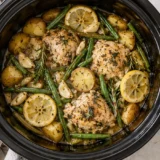 Crockpot Rosemary Chicken with Green Beans and Baby Potatoes