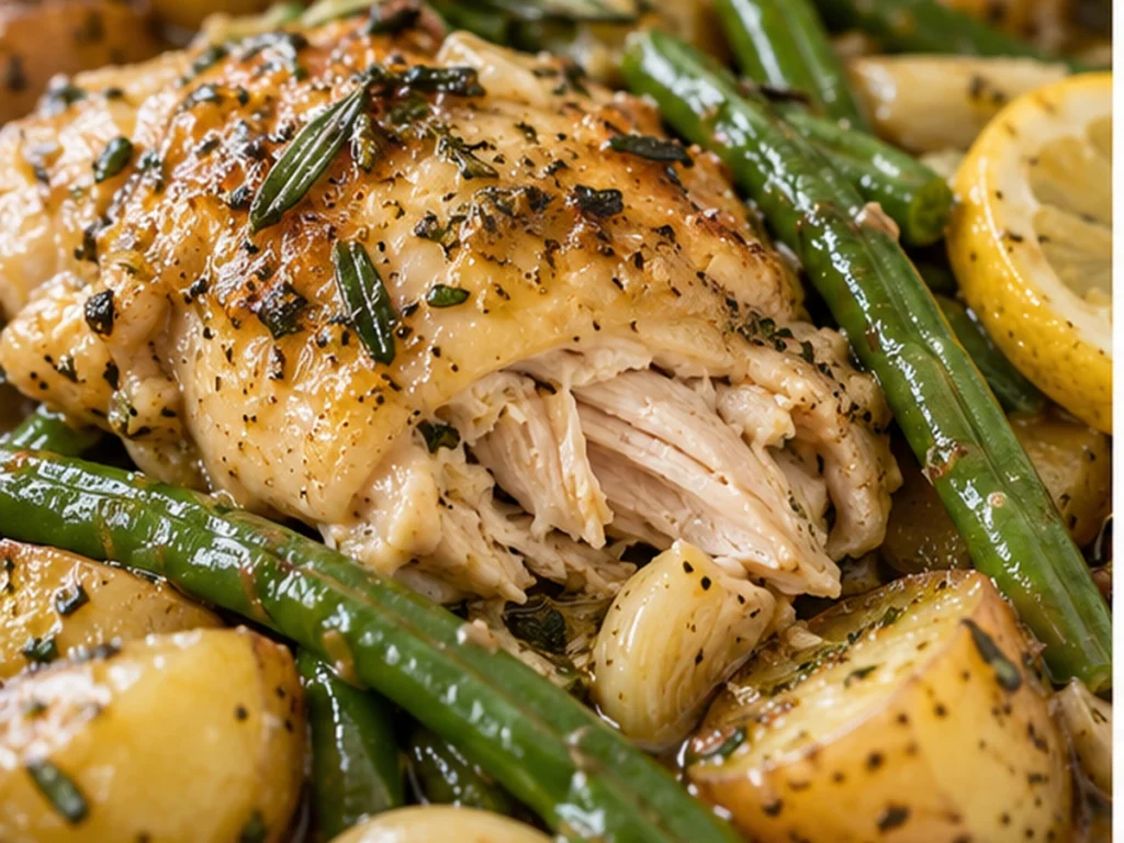 Crockpot Rosemary Chicken with Green Beans and Baby Potatoes