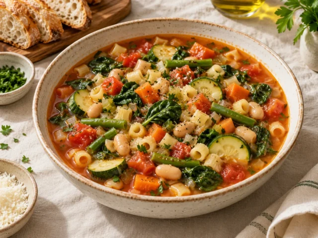 Garden Vegetable Minestrone with White Beans