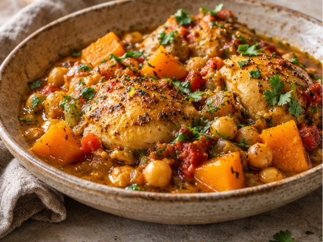 Moroccan Slow Cooker Pumpkin Chicken