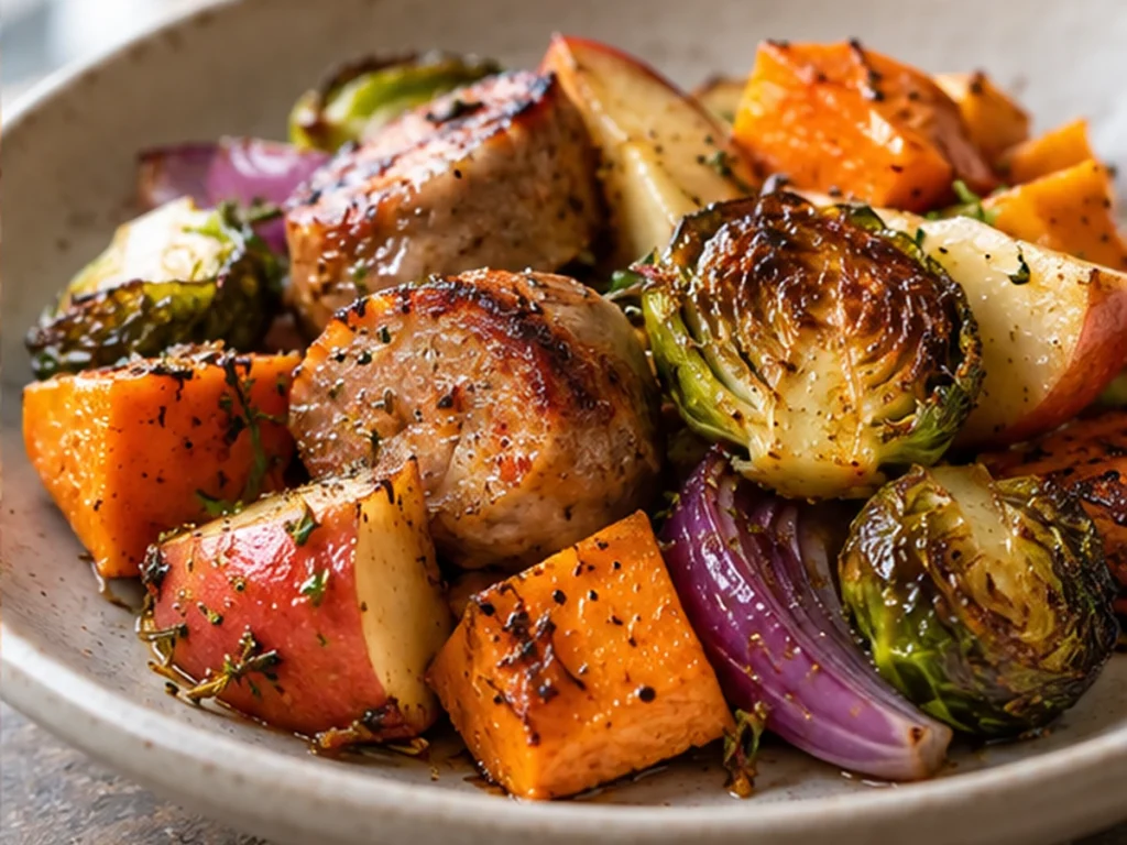 Sheet Pan Turkey Sausage with Fall Vegetables