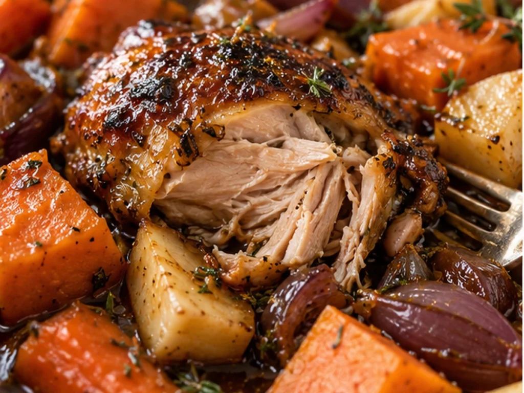 Slow Cooker Balsamic Chicken with Root Vegetables