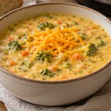 Slow Cooker Broccoli Cheddar Soup with Carrots