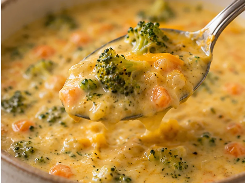 Slow Cooker Broccoli Cheddar Soup with Carrots
