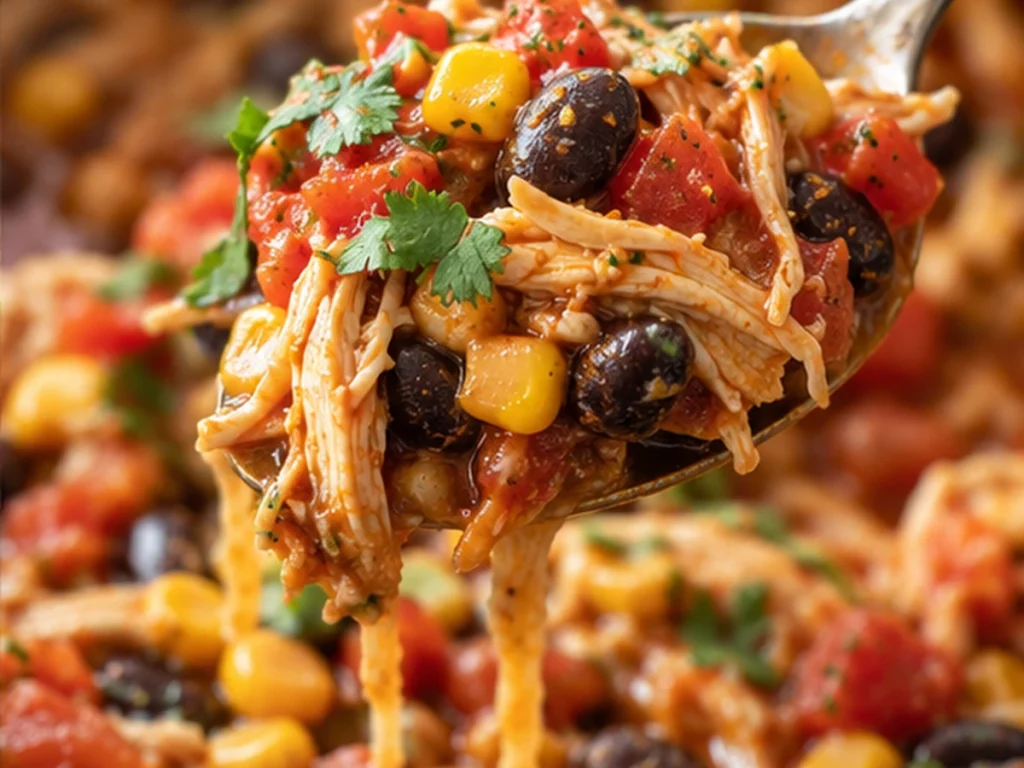Slow Cooker Salsa Chicken with Black Beans and Corn