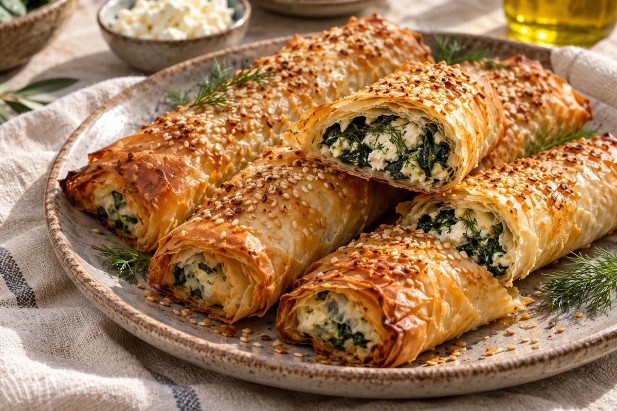 Spinach Feta Borek Rolls