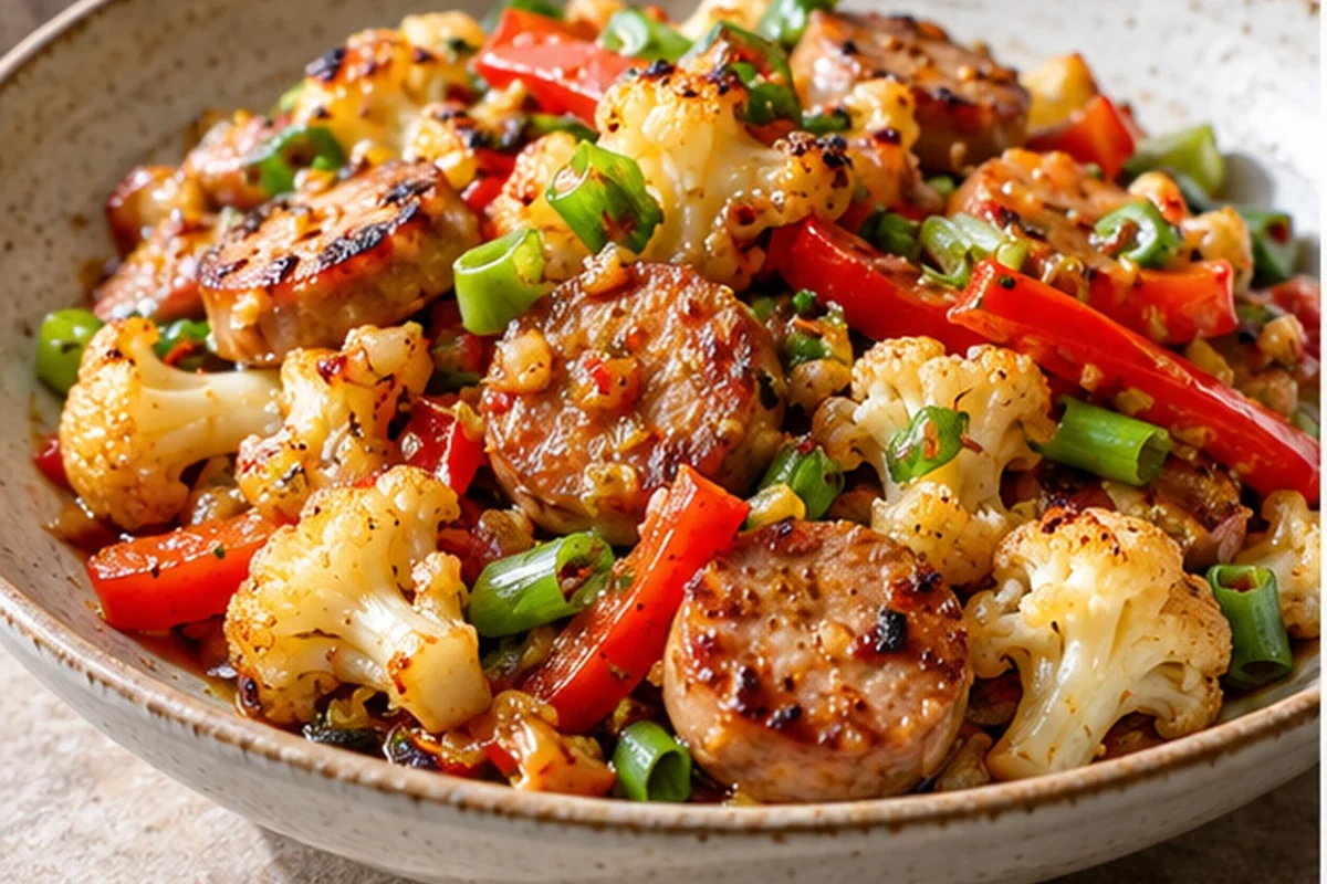 Turkey Sausage Cauliflower Stir Fry