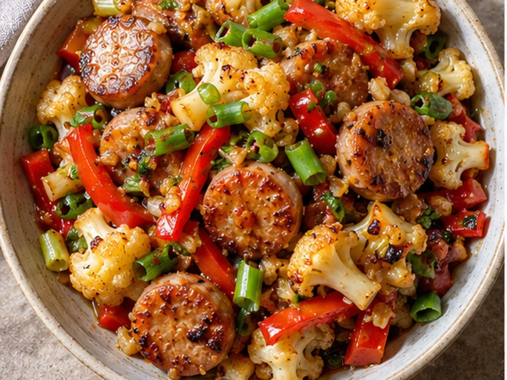 Turkey Sausage Cauliflower Stir Fry